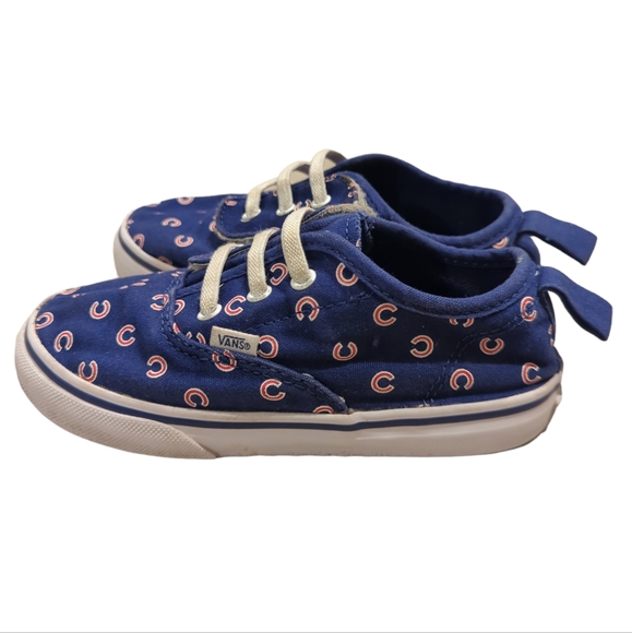 Vans retired Chicago Cubs print toddler sneakers size 9.5 - Picture 2 of 4